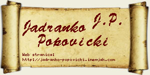 Jadranko Popovicki vizit kartica